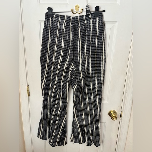 Free People Black and White Striped Wide Leg Pants - Picture 2 of 4